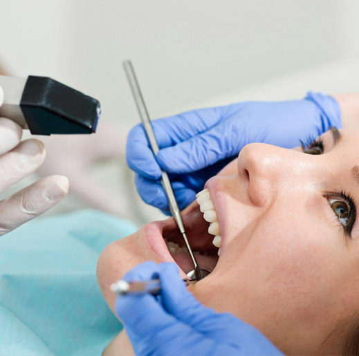 A dental patient with Composite Bonding